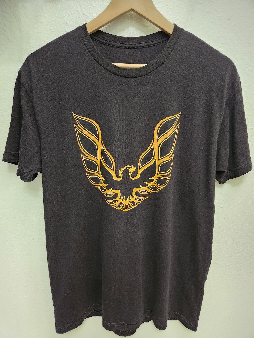 Men's Black Graphic T-Shirt with Ford Firebird Logo Medium